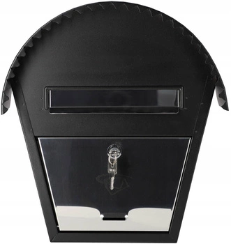 Skrzynka czarna na listy gazety 377x200 pocztowa stalowa