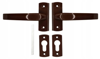 Klamko-klamka drzwiowa szyld 125mm furtki bramki - Kolor brązowy