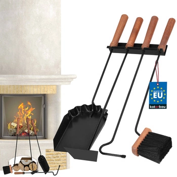 Zestaw kominkowy akcesoria pieca pogrzebacz wieszak