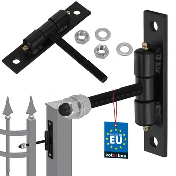 Zawias bramowy ze smarowniczkami wkręcany czarny fi 12 mm