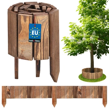 Obrzeże palisada płotek drewniany brązowy 15x110 cm