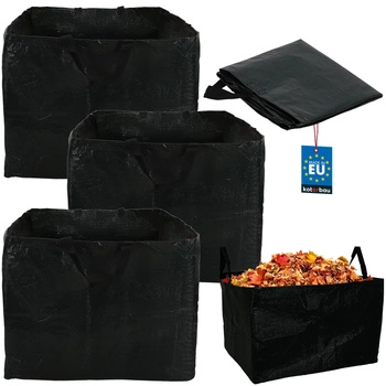 Kosz ogrodowy torba na liście trawę prostokątny zielony 120 l zestaw 3 szt.