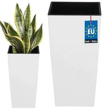 Doniczka 140x140x267 mm urbi square biała z wkładem