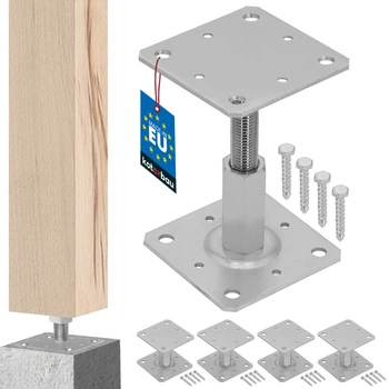 Wspornik słupa regulowany w pionie 110x110 mm zestaw 4 szt.