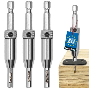 Wiertło samocentrujące do zawiasów drewna hss 2-3,6 mm zestaw 3 szt.