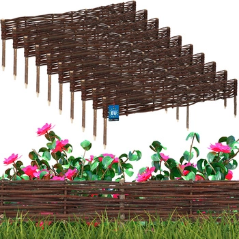 Płotek ogrodowy wiklinowy wbijany palisada obrzeże 120x10 cm zestaw 10 szt.