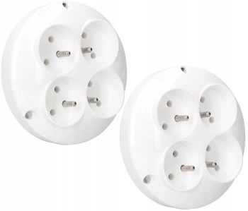 Złodziejka 4 gniazda rozgałęźnik sieciowy uziem - 2 szt.