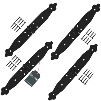 Zawias ozdobny do okiennic drzwi altan skrzyń 150x150x35 mm zestaw 4 szt. - Kolor czarny