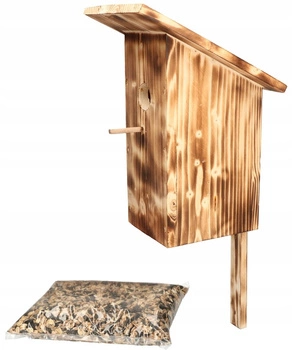 Karmnik dla ptaków budka lęgowa + karma 0,5 kg