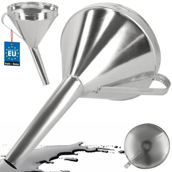Lejek metalowy ocynkowany kątowy z sitkiem filtrem do oleju paliwa 23 cm