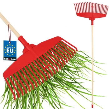 Grabie Do Liści Trawy Siana 48,5 CM Z Trzonkiem Drewnianym 1,5 M