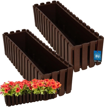 Doniczka balkonowa balkonowa brązowa 600 MM Zestaw 2 SZT