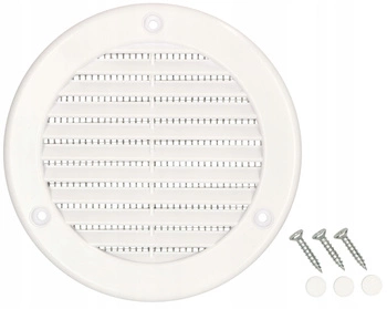 Kratka osłona wentylacyjna okrągła fi 100 mm z siatką - Kolor biały