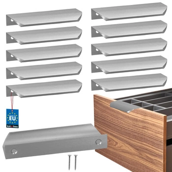 Uchwyt meblowy aluminium srebrny 96/116 mm zestaw 10 szt