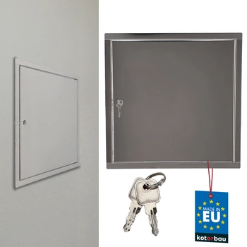 Drzwiczki rewizyjne zamek na kluczyk stal nierdzewna srebrne 60x60 cm