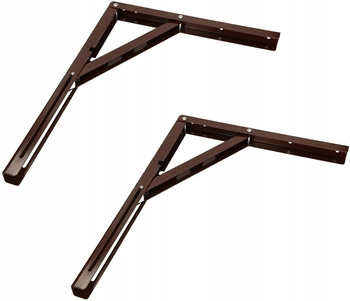 Wspornik kątownik składany na półkę 400 mm rozkładany  2 szt. - Kolor brązowy