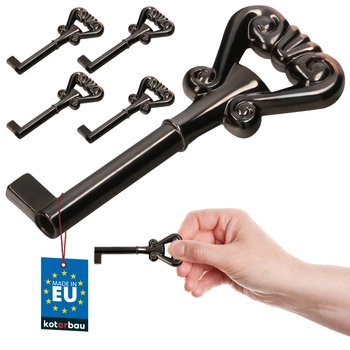 Kluczyk meblowy barkowy uniwersalny ozdobny retro czarny 7 cm zestaw 5 szt.