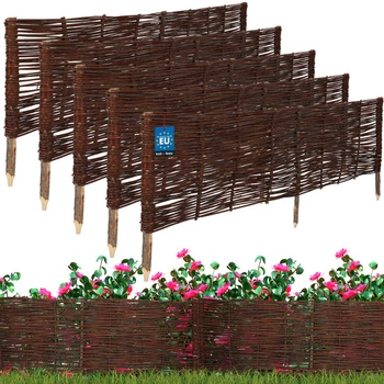 Płotek ogrodowy wiklinowy wbijany palisada obrzeże 120x40 cm zestaw 5 szt.