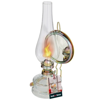 Lampa naftowa z lustrem antyczna retro vintage olej