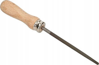 Pilnik warsztatowy okrągły z rączką drewnianą 10cm