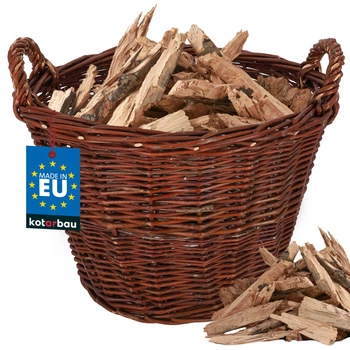 Kosz do przechowywania na owoce warzywa drewno wiklinowy 35 cm.