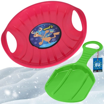 Sanki jabłuszko do zjeżdżania różowy zielony zestaw 2 szt.