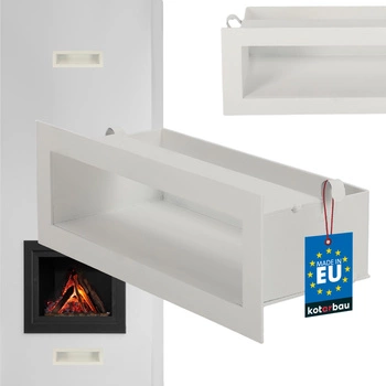 Luft kominkowy kratka kominkowa biała stal 30 cm