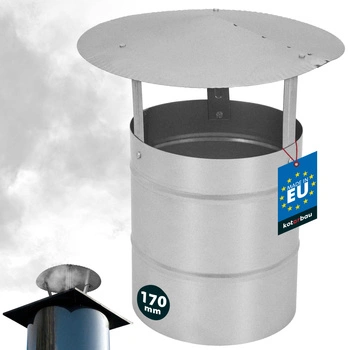 Daszek dymny do rury kominowej ocynkowany srebrny 170 mm