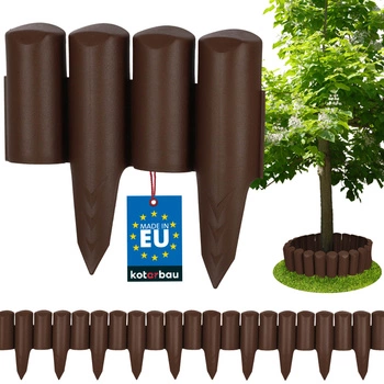Płotek ogrodowy płot plastikowy wbijany brązowy 2,5 m