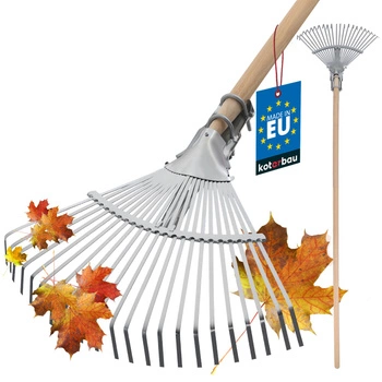 Grabie metalowe wachlarzowe regulowane do liści trawy siana trzon 150 cm