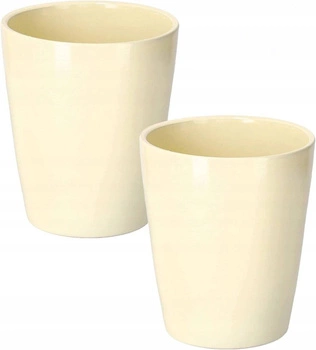 Doniczka osłonka ceramiczna na kwiaty 12 cm kremowa - 2 szt.