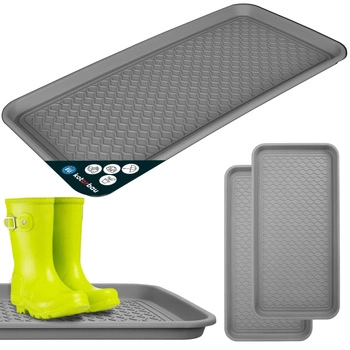 Ociekacz na buty plastikowy 38x76 cm zestaw 2 szt. - Kolor szary