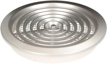 Kratka osłona wentylacyjna okrągła fi 80 mm z siatką - Kolor satyna srebrna