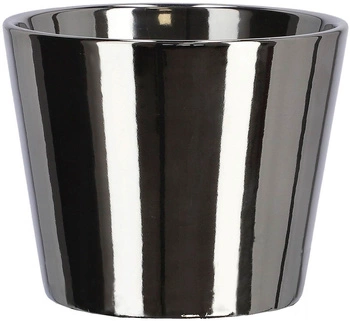 Doniczka osłonka ceramiczna na rośliny ⌀11 cm srebrna