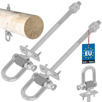 Hak huśtawkowy z szeklą mocowanie do drewna betonu m12 190 mm zestaw 2 szt.