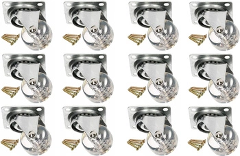 Kółko obrotowe meblowe przeźroczyste 35 mm - 12 szt.