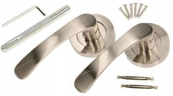 Klamka drzwiowa 110mm nikiel satyna komplet do drzwi