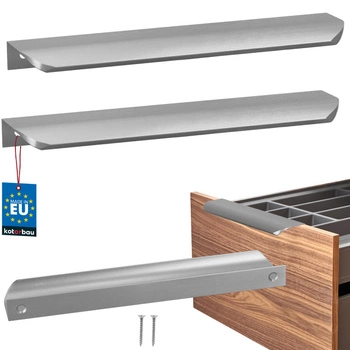 Uchwyt meblowy aluminium srebrny 192/212 mm zestaw 2 szt
