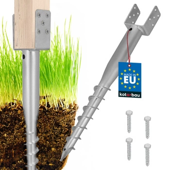 Podstawa słupa kotwa u wkręcana do ziemi stalowa 90x710 mm