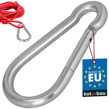 Karabińczyk strażacki do huśtawki liny hamaka metalowy 160 mm