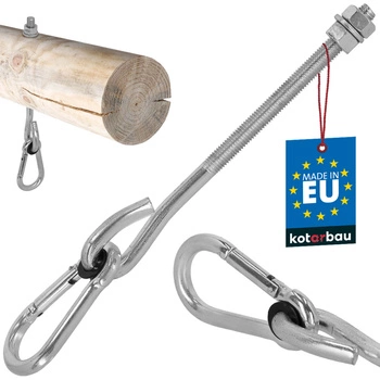 Hak huśtawkowy z karabińczykiem śrubowy do drewna m12 230 mm