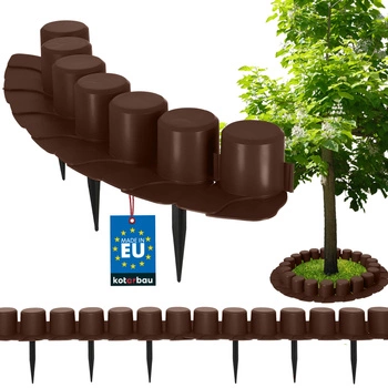 Obrzeże trawnika krawężnik z najazdem plastikowy wbijany brązowy 4 m