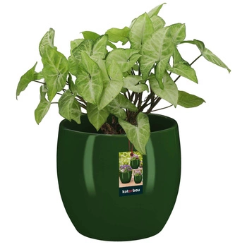 Doniczka ceramiczna szkliwiona zielona na kwiaty rośliny 10 cm