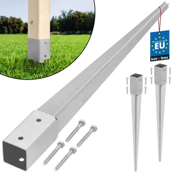 Podstawa słupa kotwa wbijana do ziemi stalowa 45x45x600 mm zestaw 2 szt.