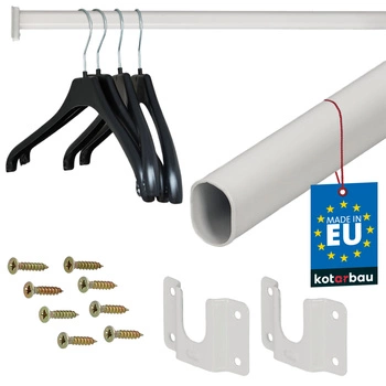 Drążek do szafy na ubrania malowany biały 100 cm