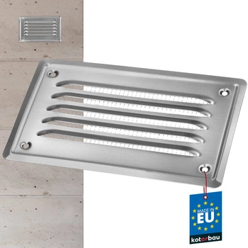 Kratka wentylacyjna z siatką nierdzewna 10x16,5 cm