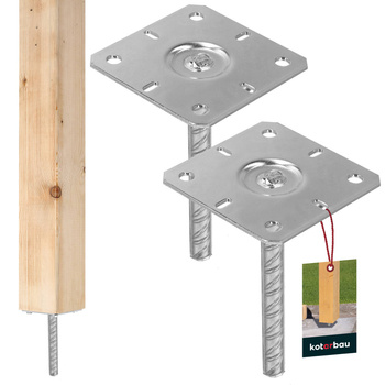 Podstawa słupa do wmurowania 130x130x200 mm zestaw 2 szt.